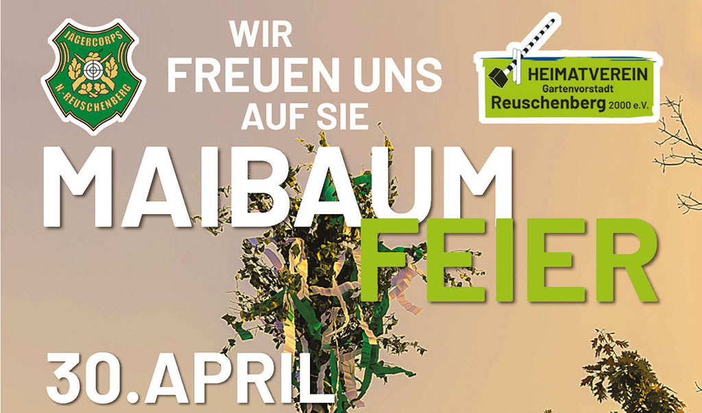 Maibaum aufstellen 30.04.2025 des Jägercoprs Reuschenberg & Heimatverein