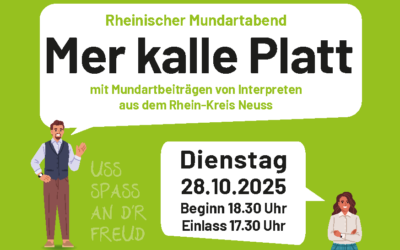 Mer kalle Platt – Rheinischer Mundartabend am 28.10.2025